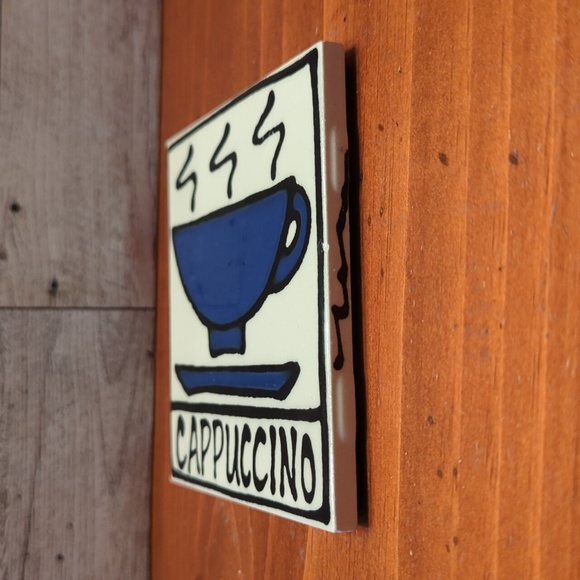 Cappuccino design 4"X4" tile trivet - Picture 4 of 6